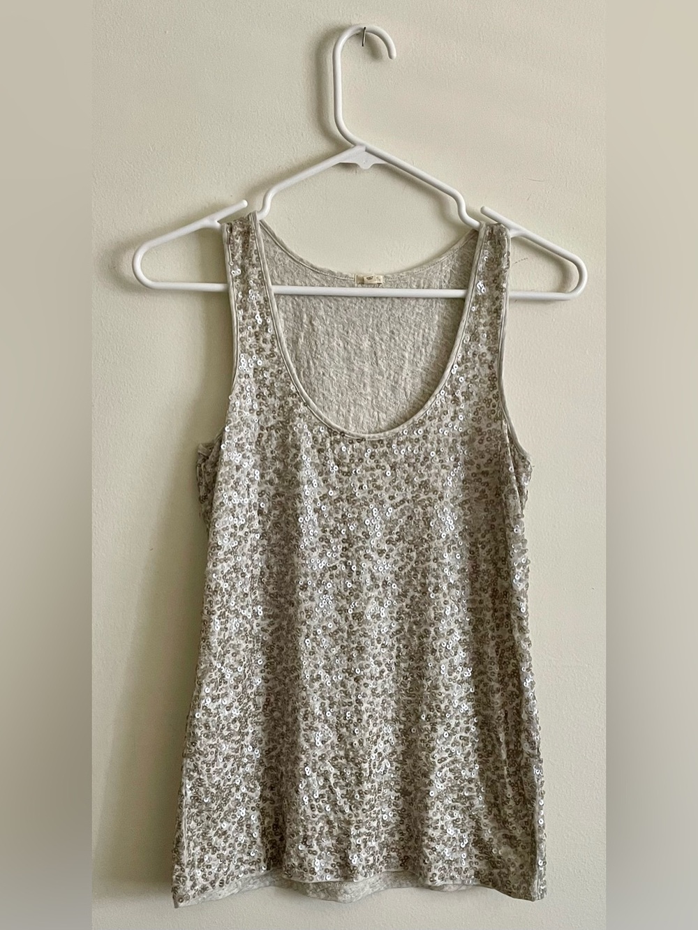 📐 J. Crew Silver Sequin Scoop Tank 📐